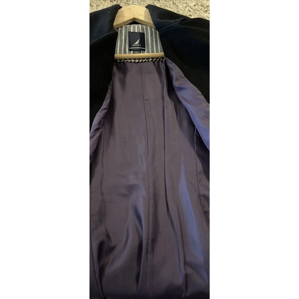 Nautica  SZ 4 Wool Blend Peacoat Black Anchor Silver Buttons Double Breasted